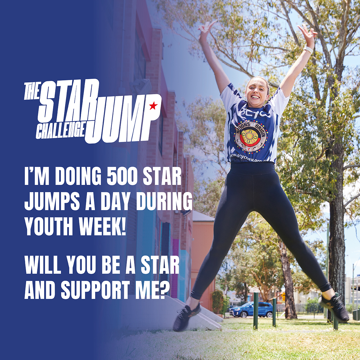 Social Tile 12 - Support - 500 Star Jumps