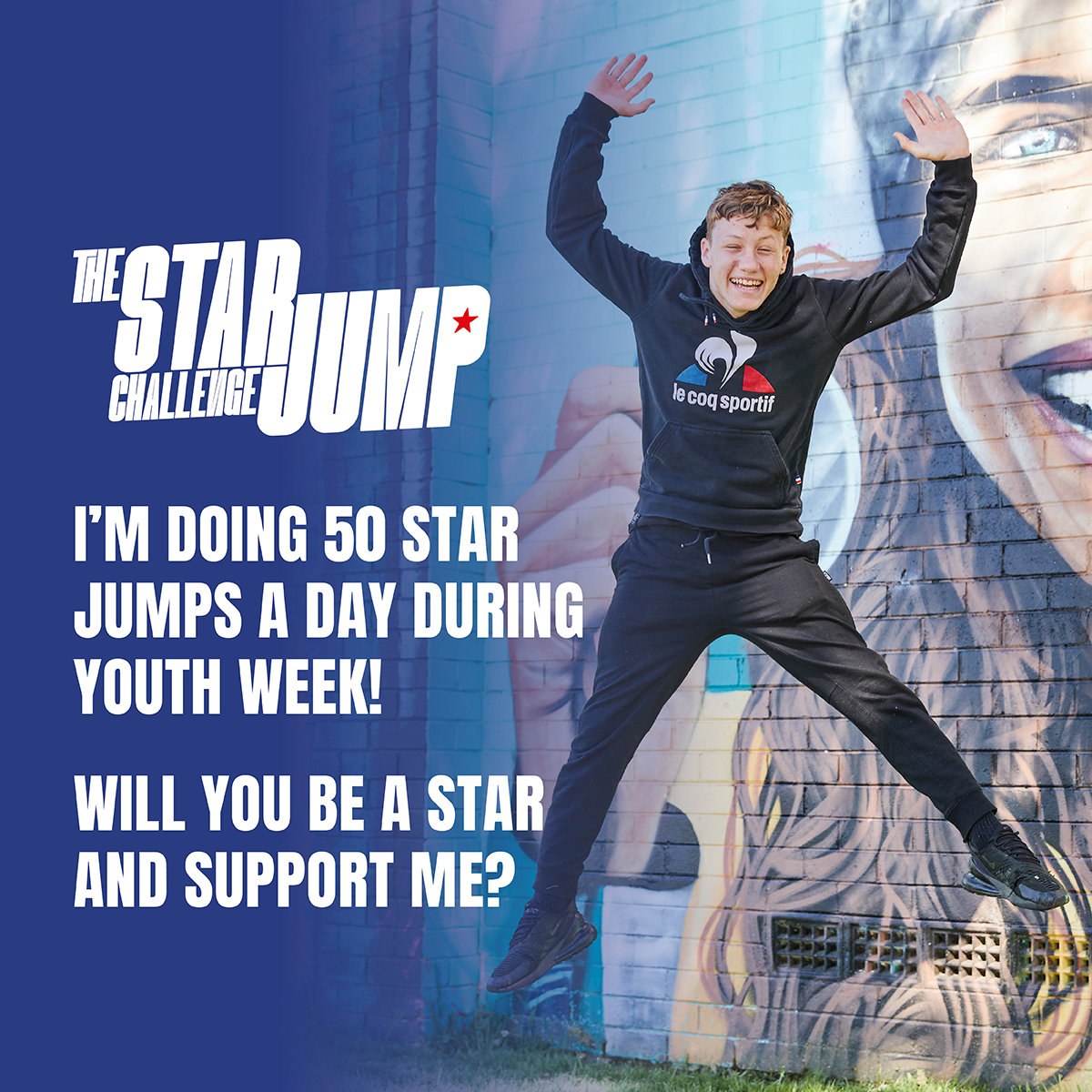 Social Tile 8 - Support - 50 Star Jumps